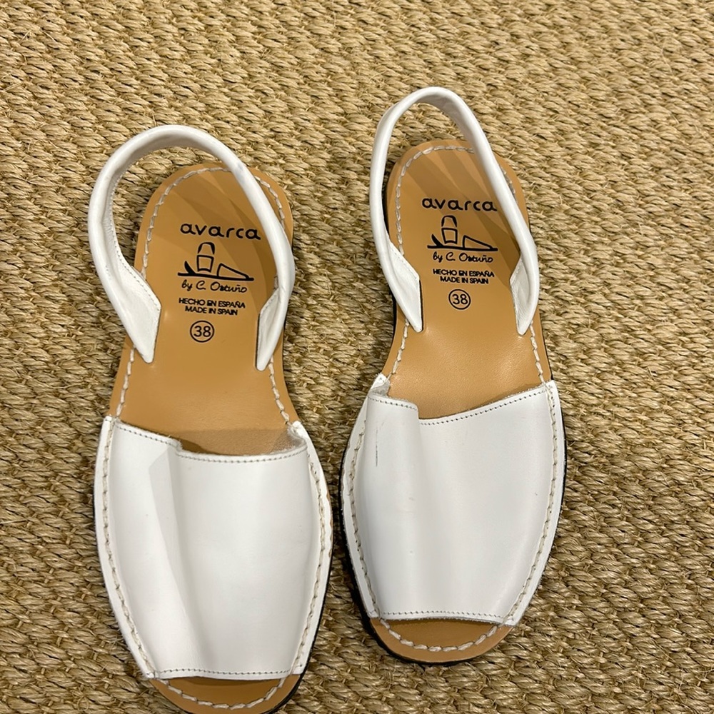 White Avarca Sandals Size 38 (US 7)
